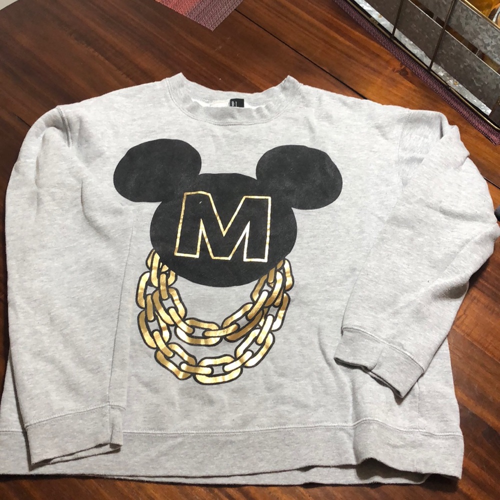 Mickey sweatshirt.